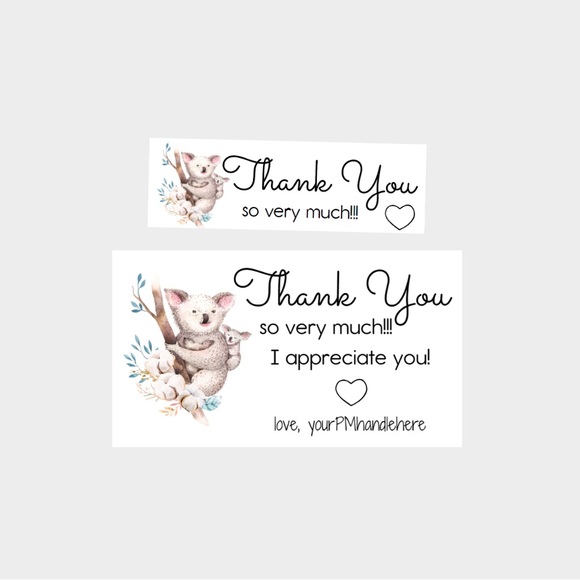 45. Koala Personalized Package Inserts | Stickers Bundle - Picture 1 of 2